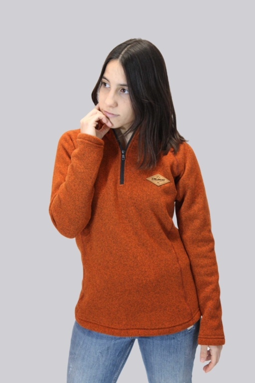 Buzo Sweater Fleece Basic Naranja