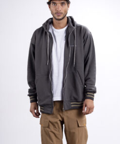 Campera City Jersey con Capucha Gris Oscuro