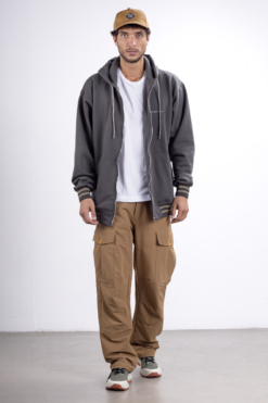 Alternative view of Campera City Jersey con Capucha Gris Oscuro