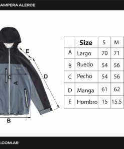 Tabla de talles Campera Alerce Negro/ Gris