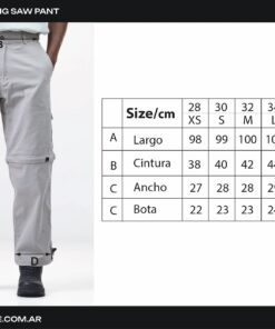 Tabla de talles Big Saw Pant Camel