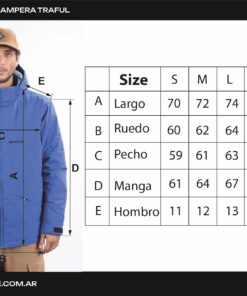Tabla de talles Campera Traful Red