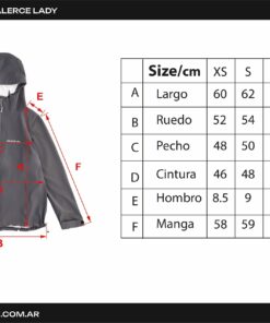Tabla de talles Campera Alerce Lady Gris