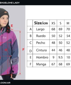 Tabla de talles Tehuelche Lady Violeta